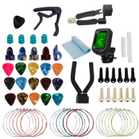 Guitar Accessories Kit Guitar Strings Plectrum Pitch Clip 3-in-1 String Changing Tool Accessories Set