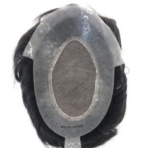 Prothèse capillaire pour homme NL Mono Super Thin Skin Water Wave 100% Human Hair Toupee Hair Replacement System for Men Patch - Product Image 1