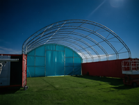 Abri dôme préfabriqué en conteneur, structure en acier résistante aux intempéries, couverture en PVC ignifuge et imperméable pour entrepôt