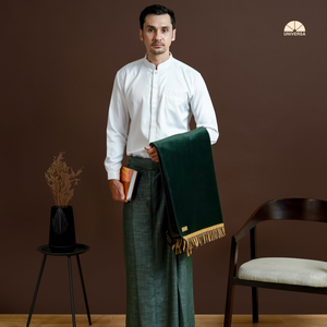 Sarong en lin premium vert pour homme 1 x 2 m – Doux, frais, confortable, élégant, modeste, pour la prière islamique, séchage rapide pour la prière quotidienne - Product Image 4