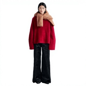 Sweat-shirt en mohair pour femme, pull personnalisé de luxe, col rond, doux, chaud, tricoté, décontracté, streetwear, mode hiver - Product Image 2