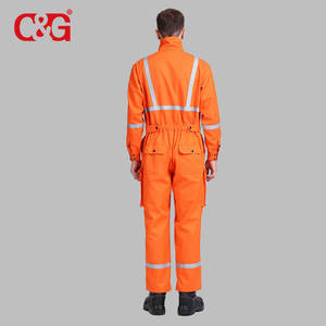 Vêtements de travail ignifuges en tissu Nomex <span class=keywords><strong>Dupont</strong></span> pour les champs pétroliers Combinaisons ignifuges - Product Image 3