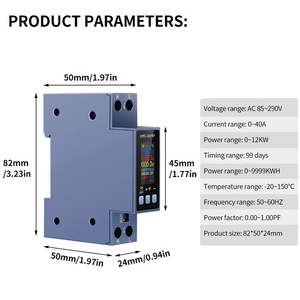 Medidor de Energía Inteligente KWS-303, Control 8 en 1, 110V 220V 40A, Medidor de Voltaje y Corriente Monofásico, Protector - Product Image 3