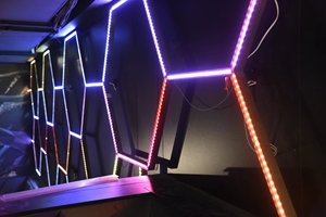 Più scenari disponibili supermercato barbiere negozio palestra ufficio Showroom Led esagonale RGB Splice luci - Product Image 4