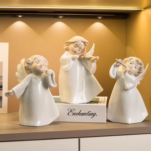 Ceramica bianca piccolo angelo che canta ornamenti di gruppo per le vacanze <span class=keywords><strong>decorazioni</strong></span> per la casa regali per natale e altri festival - Product Image 3