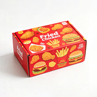 Boîtes en carton ondulé pour emporter des ailes de poulet, imprimées sur mesure, en matériaux recyclés, emballage alimentaire, boîte à poulet frit