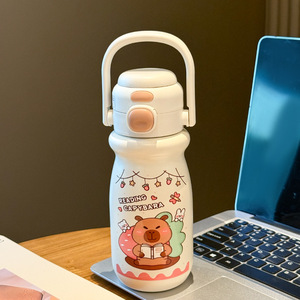 Cartoon Kids Stainless Steel Insulated Water Bottle 520Ml Double <b>Drink</b> With Handle - Product Image 2