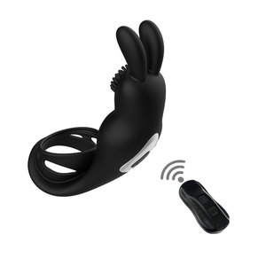 Drahtlose Fernbedienung Kaninchen Sperma Sicherungs ring Männliches <span class=keywords><strong>Massage</strong></span> gerät 12 Vibrations modi Erotisches Sexspielzeug für Erwachsene - Product Image 2