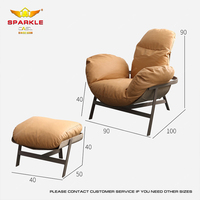 Chaise longue moderne en cuir PU SPARKLE pour l'extérieur et l'intérieur, design réglable, couleur personnalisable