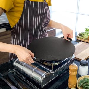 Poêle Tawa 28cm 30cm en fonte pré-culottée, <span class=keywords><strong>plaque</strong></span> à steak, <span class=keywords><strong>plaque</strong></span> de cuisson <span class=keywords><strong>pour</strong></span> crêpes et œufs - Product Image 1
