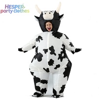 Costume gonflable HESPER de vache pour mascarade, cosplay, fête d'Halloween et performance, avec accessoires vestimentaires et cosmétiques