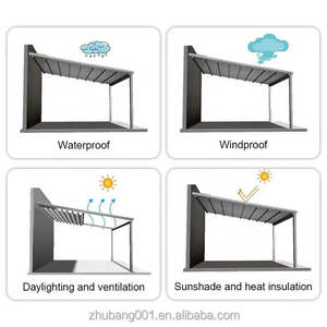 عريشة تسقيف كبيرة قابلة للسير بمحرك مقاومة للرياح حديقة شرفة حديقة إطار من سبائك الألومنيوم في الهواء الطلق الشراع قابل للسقف تشطيب - Product Image 2