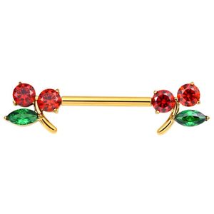 Piercing Stories Piercing <span class=keywords><strong>de</strong></span> Pezón sin Rosca F136 <span class=keywords><strong>de</strong></span> Titanio ASTM F136 14G con Forma <span class=keywords><strong>de</strong></span> Cereza y Circonita Cúbica - Product Image 5