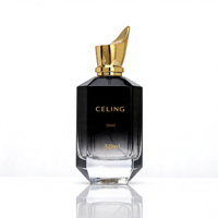 Flacon de parfum en verre de luxe le plus vendu, 100 ml, 50 ml, 30 ml, avec dégradé noir, boîte et couvercle de luxe