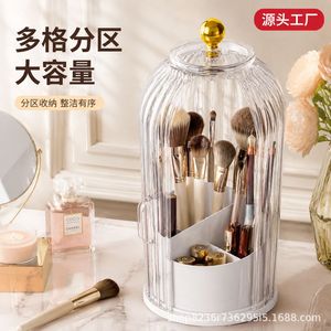 Rotatable <b>Makeup</b> Organizer Transparent Cosmetic Storage <b>Box</b> With 360 Degree Base For Desk Use - Product Image 4