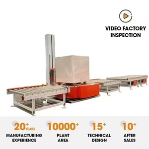 Online Automatic Pallet Wrapper Wrapping Machine With <b>Roller</b> Conveyor Online Pallet Stretch Wrapping Machine - Product Image 2