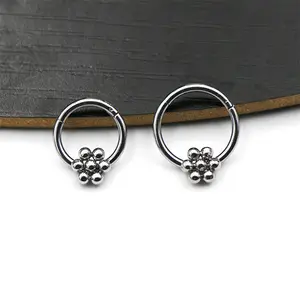 Custom Whole Sale Set Cute India Waterproof Flower Dangle Goth Ear Rings And Nose Rings