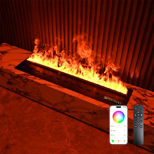 Meilleur cadeau du <span class=keywords><strong>Black</strong></span> <span class=keywords><strong>Friday</strong></span> : Meuble TV autoportant avec foyer atomisé à LED et effet de flamme, pour la décoration de salon familial et les fêtes - Product Image 1