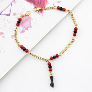 PULSERA de Oro Laminado de 18K con Dije de Azabache para Bebé, Pulsera de Eslabones de Moda, Regalo para Aniversarios - Product Image 5