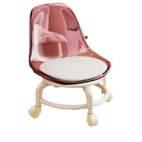 Tabouret pivotant à roulettes avec dossier en acrylique, roues omnidirectionnelles, petit tabouret moderne et minimaliste