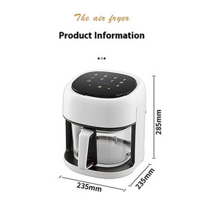 قلاية هوائية زجاجية رقمية صغيرة محمولة صحية شفافة 4.5 لتر ، أفران مقلاة هوائية ذكية ممتازة ، غير سامة - Product Image 3