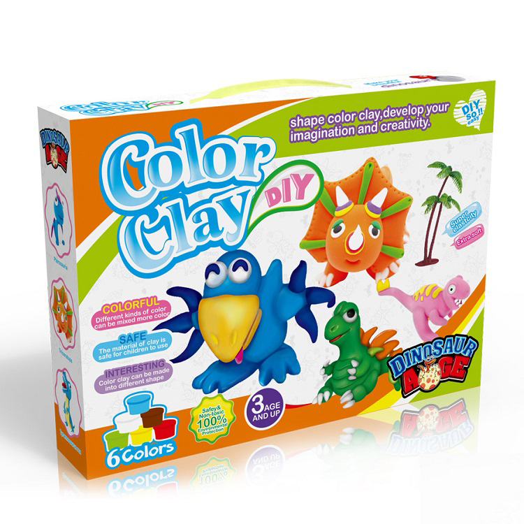 Динозаврами парк ПЛАСТИЛИНОВАЯ глина», «животные», «деревья»; 3D моделирования 6 видов цветов Пластилин игрушка набор моделирования Глина, с инструментами