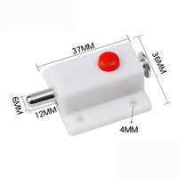 Quincaillerie d'ameublement goupille à ressort chargée bouton automatique loquet poussoir en plastique poussoir pour ouvrir le loquet de placard de meubles à ressort