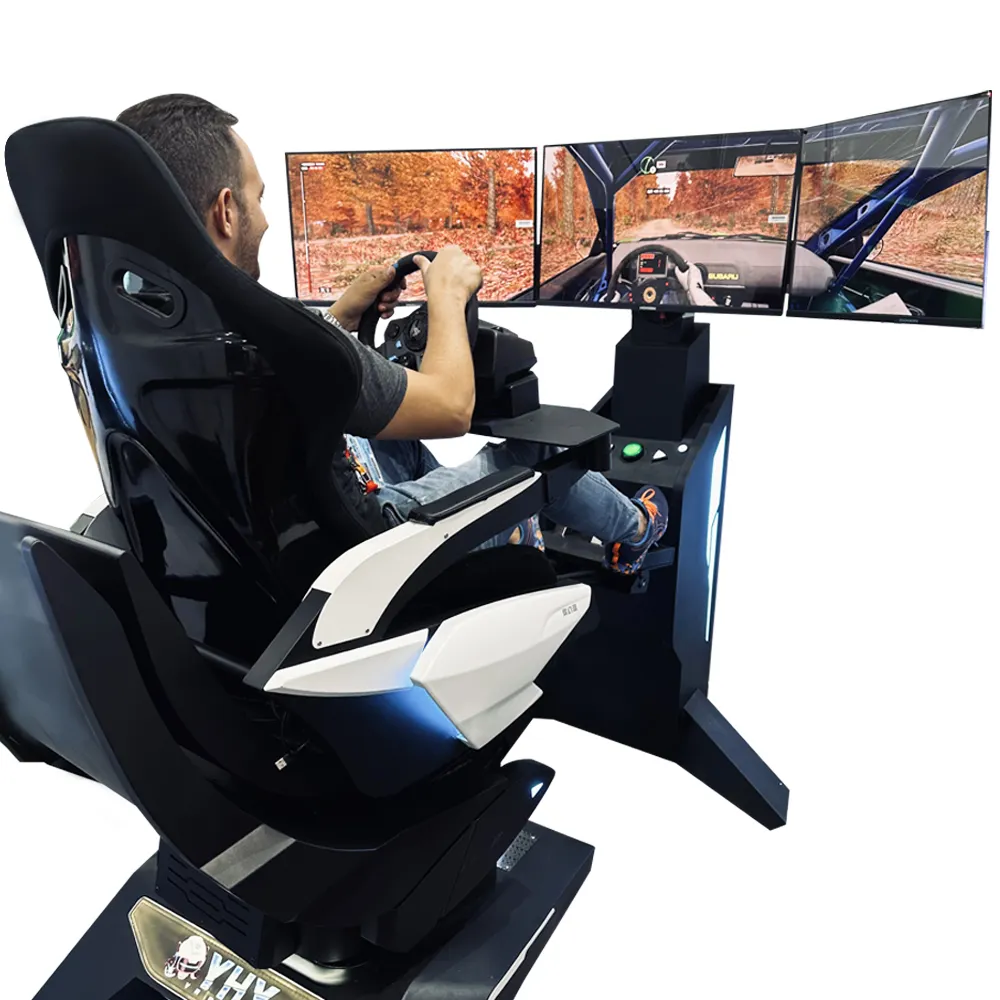 Nueva llegada YHY primer volante de aleación de aluminio conducción máquina de juego Arcade VR 9D simulador de carreras