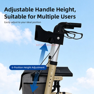 Andador ultraligero con ruedas de aluminio, fácil de plegar, con asiento para personas mayores o con discapacidad, andador de 4 ruedas. - Product Image 4