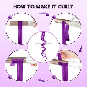 22 英寸 K-POP RUMI 紫色丝质直波浪高温合成夹式接发件（女式） - Product Image 5