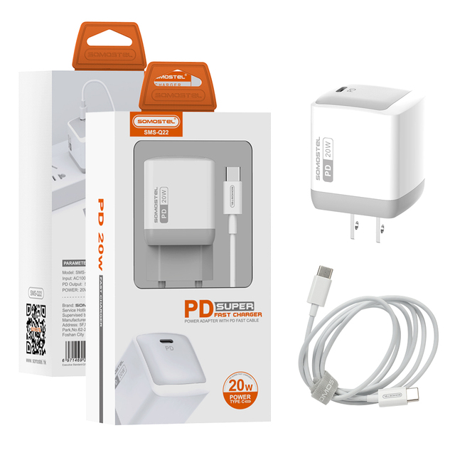 Hot Product 20W Travel Charger With PD Cable Type C Fast Charging Cell Phone Charger for iphone 16e Cargadores Para Celulares