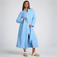 Usine cravate avant plaine polaire Peignoir de bain grande taille à manches longues modeste ajusté vêtements de salon Sherpa femmes ensemble personnalisé printemps automne