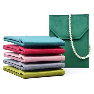 Customizable Folding Luxury Jewelry <b>Earring</b> Pouch With Box Necklace Ring Portable <b>Storage</b> Bag Case Box Custom Jewelry Packaging - Product Image 4