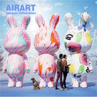 Mascotte gonflable de lapin de Pâques de grande taille, ballon gonflable de lapin