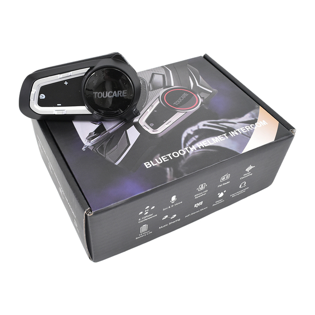TOUCARE V10 Dual Chip Bluetooth Headset 8 Riders Intercom Motorcycle Helmet Speakers with Noise Cancellation for Motorcycle
