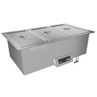 Chauffe-plats commercial intégré à 3 compartiments, bain-marie pour buffet avec chauffage électrique 220V pour hôtel, restaurant, traiteur