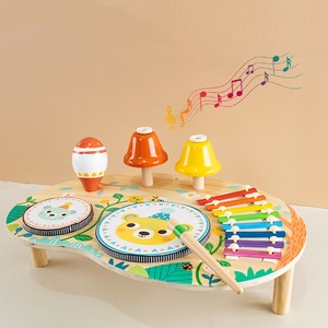 Wholesale Children's Montessori Orff Wooden <b>Musical</b> <b>Instrument</b> Set Wooden Toys With Xylophone Drum Maraca - Product Image 2