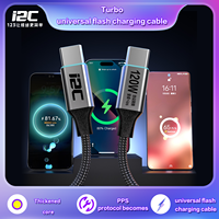 Cable USB2.0 C Universal Premium I2C, 20V 7A, Cable Tipo C de Carga Rápida PD120W, Transferencia de Datos, Aleación de Aluminio para Teléfono Móvil