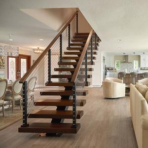 Escalera Flotante Interior de Alta Calidad, Escalera Comercial de Madera y Acero para Ático, con Estructura Monoviga - Product Image 2