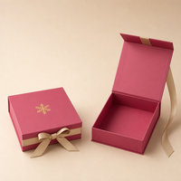 Boîte cadeau magnétique de Noël, boîte pliante de luxe personnalisée avec logo A5 pour cadeau de fête, vente au détail et en gros