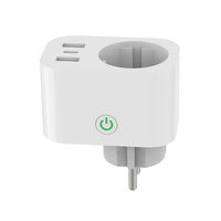 Prise intelligente WiFi RSH 16A en plastique ABS, type C, prise intelligente avec télécommande, 2 ports de sortie USB (type C), compatible Alexa et Google Home