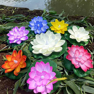 Vente en gros de bougies flottantes LED à piles en forme de lotus simulé en EVA de 6 pouces - Product Image 2