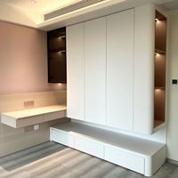 Armoire de couple moderne de luxe autoportante, meubles de chambre sur mesure, dressing, armoires doubles en bois massif pour hôtel