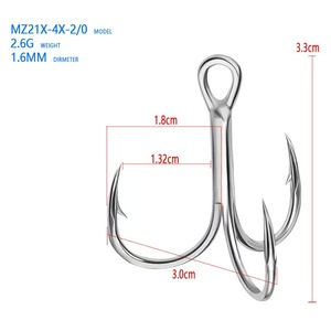 Hameçons triples en acier à haute teneur en carbone super résistants pour la pêche en eau salée, hameçons barbelés - Product Image 2