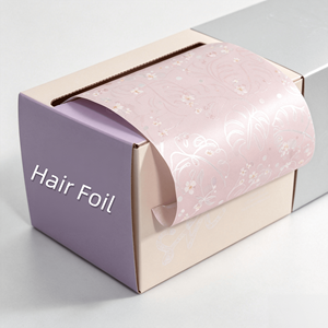 Rouleau de feuilles de papier aluminium prédécoupées et gaufrées personnalisées pour salon de coiffure, pour usage professionnel des coloristes - Product Image 1