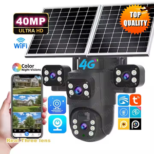 Eseecloud 40MP 4G SIMカード対応 WIFI 三眼ソーラーカメラ 屋外ワイヤレスCCTV PTZ監視 屋外ネットワークセキュリティカメラ - Product Image 1