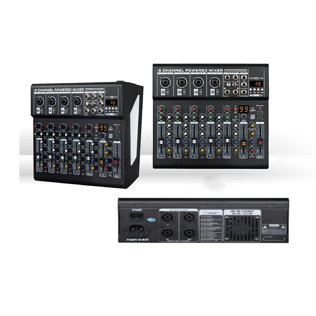 USB 48V Phantom Power with Amplifier Mixing Console for Club Karaoke and Professional Studios