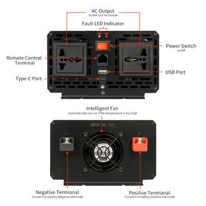 <span class=keywords><strong>Onda</strong></span> <span class=keywords><strong>sinusoidale</strong></span> pura 1000W DC a AC Inverter per elettrodomestici e LiFePO4 batteria 12V 230V Inverter - Product Image 5