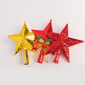 Christmas Tree Topper Christmas Supplier Glitter Five-pointed Ornament Tree Top Decoration Iron Christmas Star
