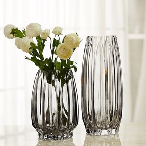 Vase en verre de calibre vintage avec rayures verticales, design créatif, bordure verticale, style Art Déco, pour la décoration intérieure - Vente en gros - Product Image 4